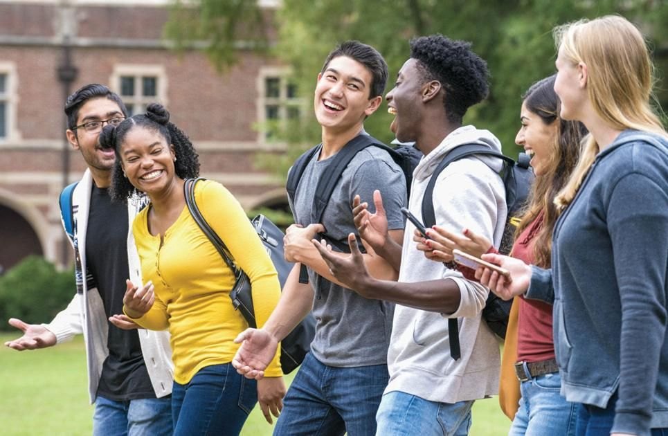 International students on campus